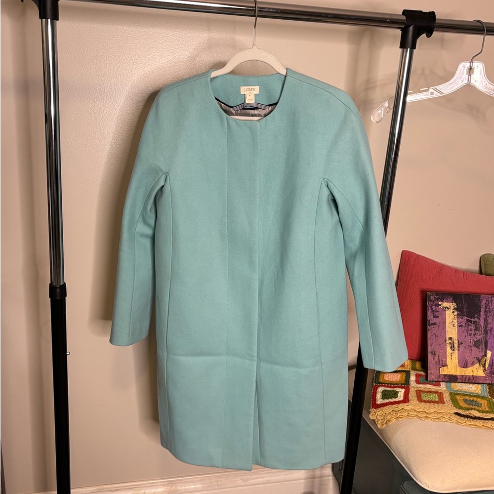 J. Crew wool blend coat robins egg blue